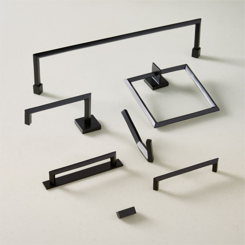 Slotted Screw Matte Black Towel Bars, CB2