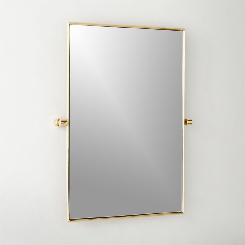 Blaine Polished Brass Rectangular Pivot Wall Mirror 24"x36" - image 2 of 6