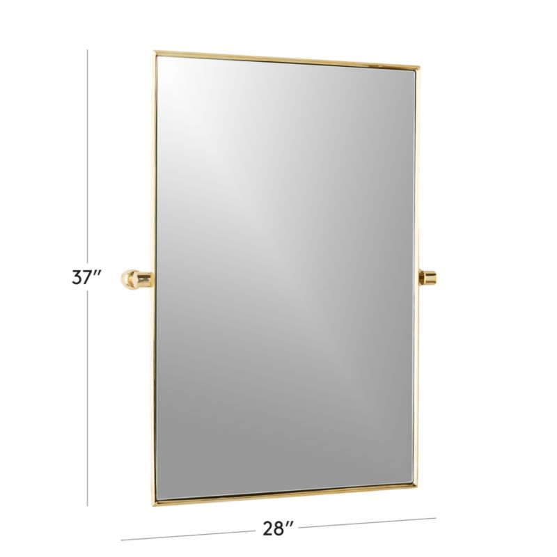 View Blaine Polished Brass Rectangular Pivot Wall Mirror 24"x36" - image 2 of 6