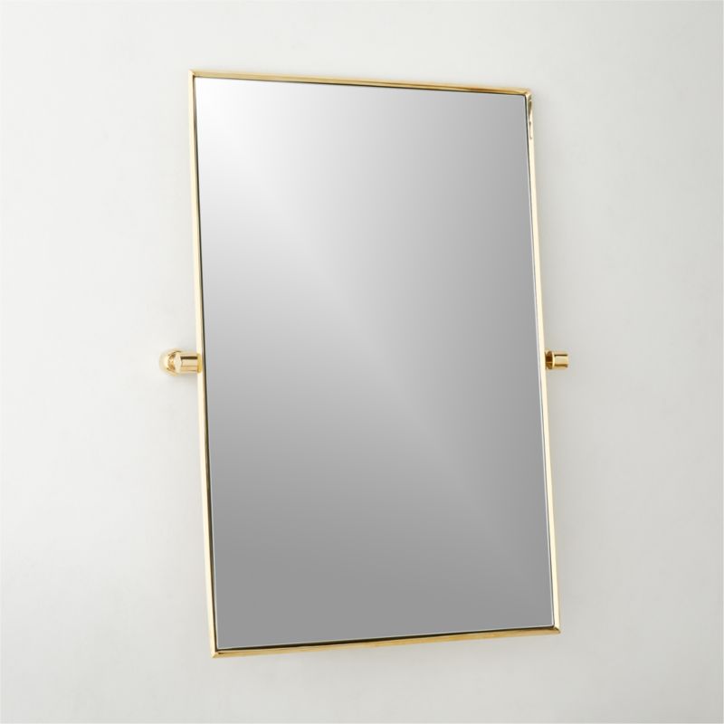 Blaine Polished Brass Rectangular Pivot Wall Mirror 24"x36" - image 4 of 6