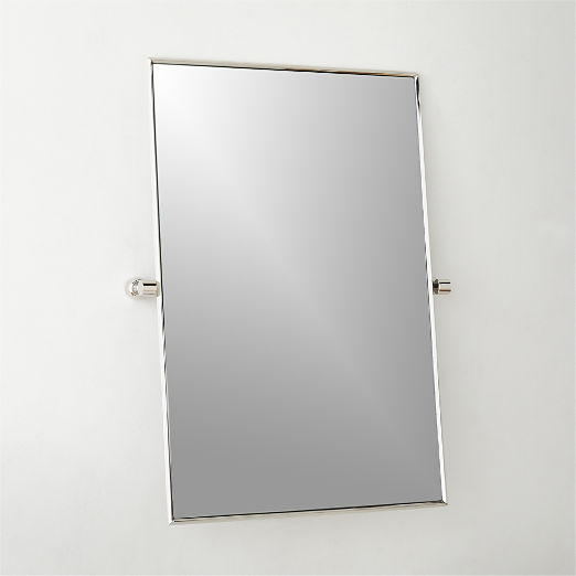 Blaine Polished Nickel Rectangular Pivot Wall Mirror 24"x36"