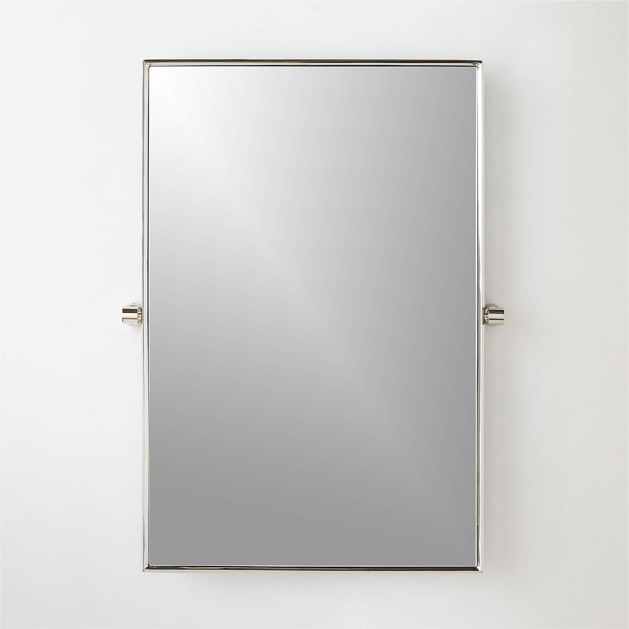 Blaine Modern Polished Nickel Rectangular Pivot Mirror 24"x36