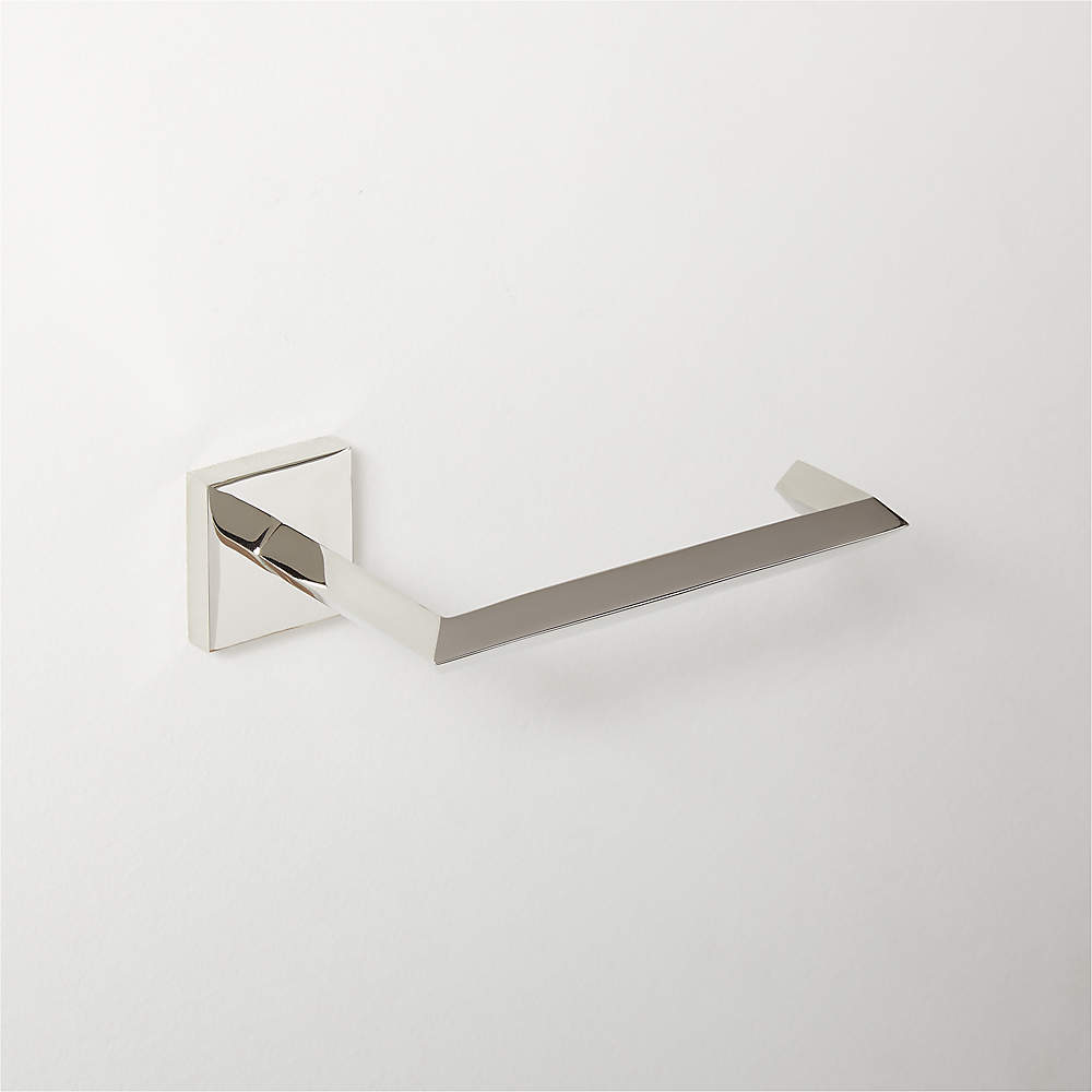 Modern Fluted Brushed Nickel Wall-Mounted Toilet Paper Holder
