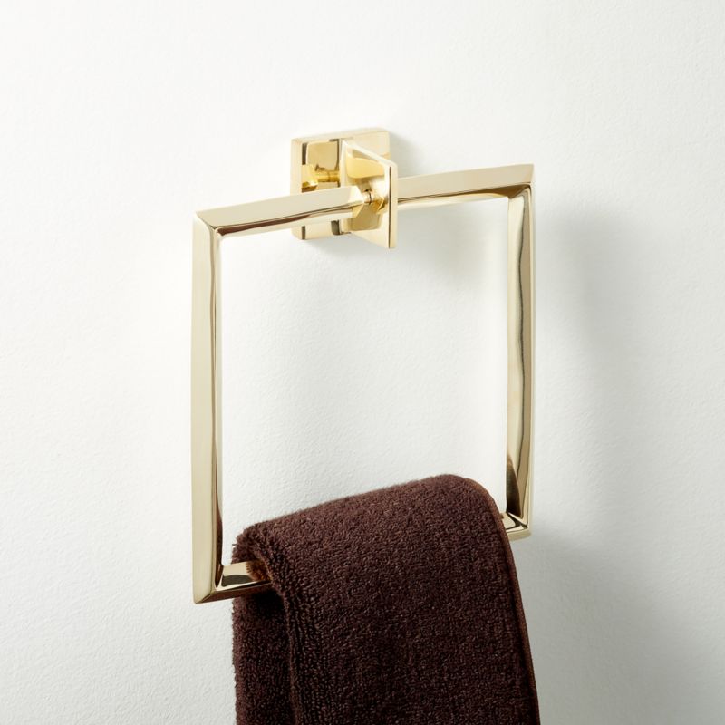 Blaine Unlacquered Brass Towel Ring - image 1 of 5