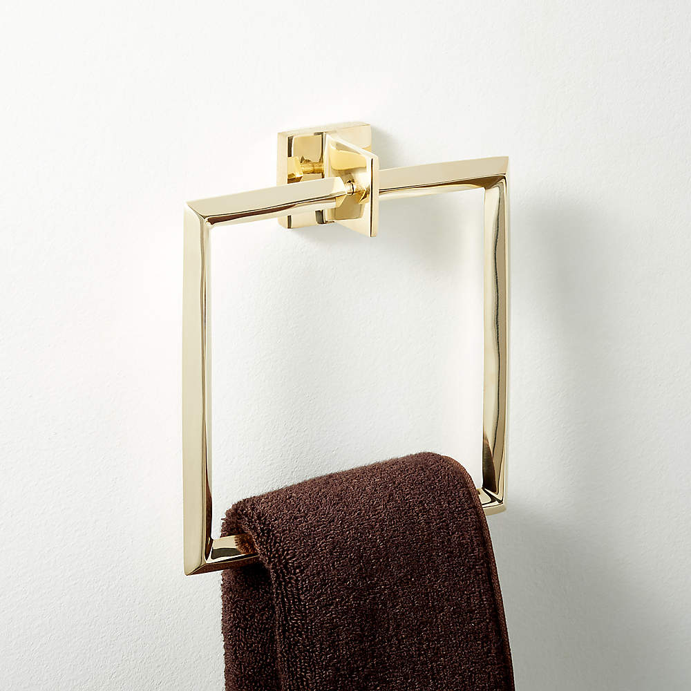Blaine Modern Unlacquered Brass Towel Bar 18'' + Reviews