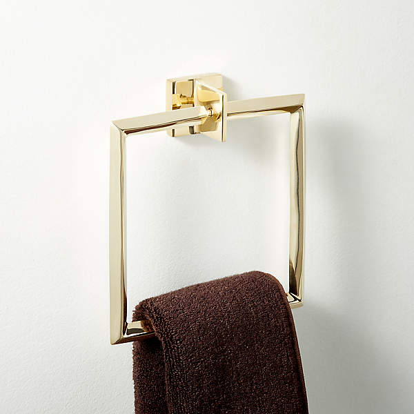 Blaine Modern Unlacquered Brass Towel Ring + Reviews