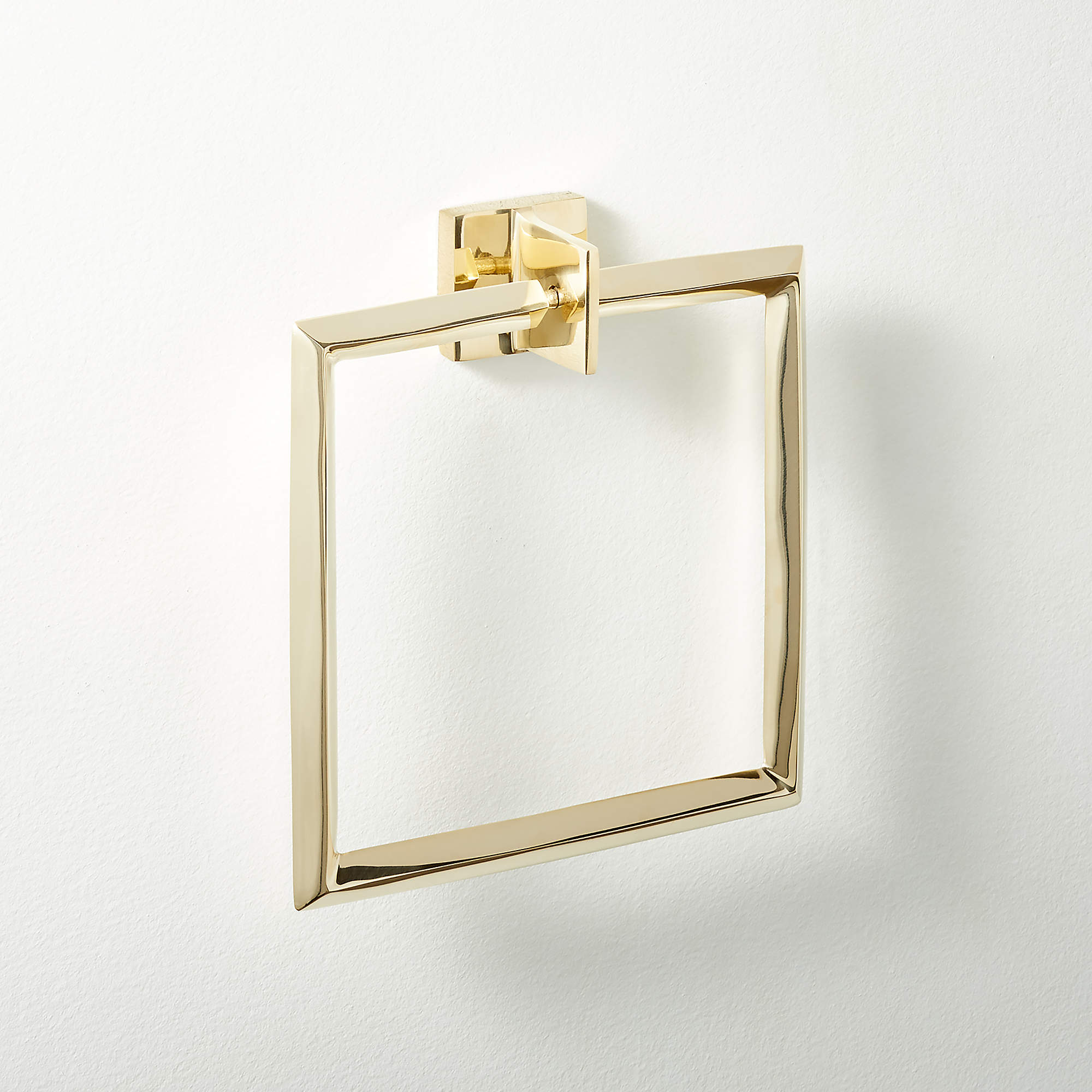 Blaine Modern Unlacquered Brass Towel Ring + Reviews CB2