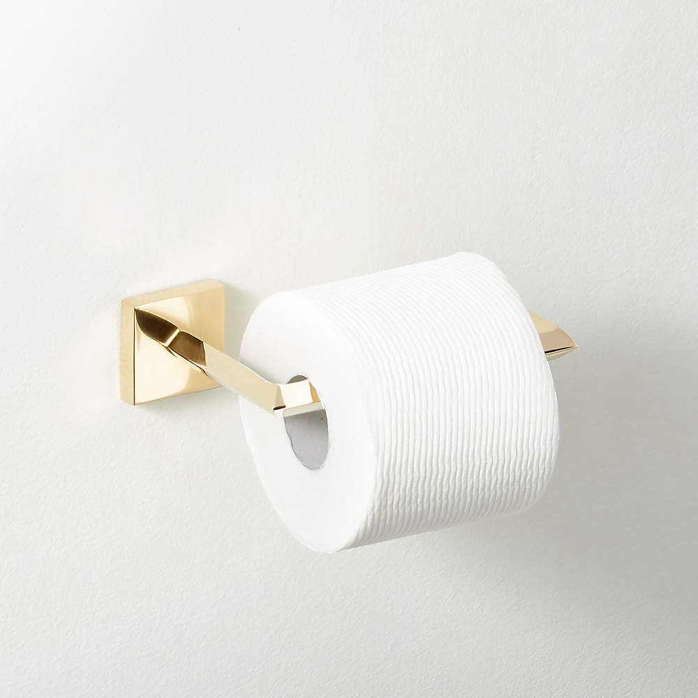 Allied Brass WP-24E Waverly Place Collection European Style Tissue Toilet  Paper Holder, Unlacquered Brass