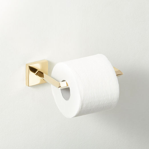 Blaine Unlacquered Brass Wall Mount Toilet Paper Holder