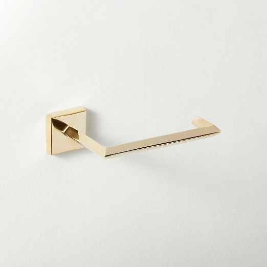 Blaine Unlacquered Brass Wall-Mounted Toilet Paper Holder