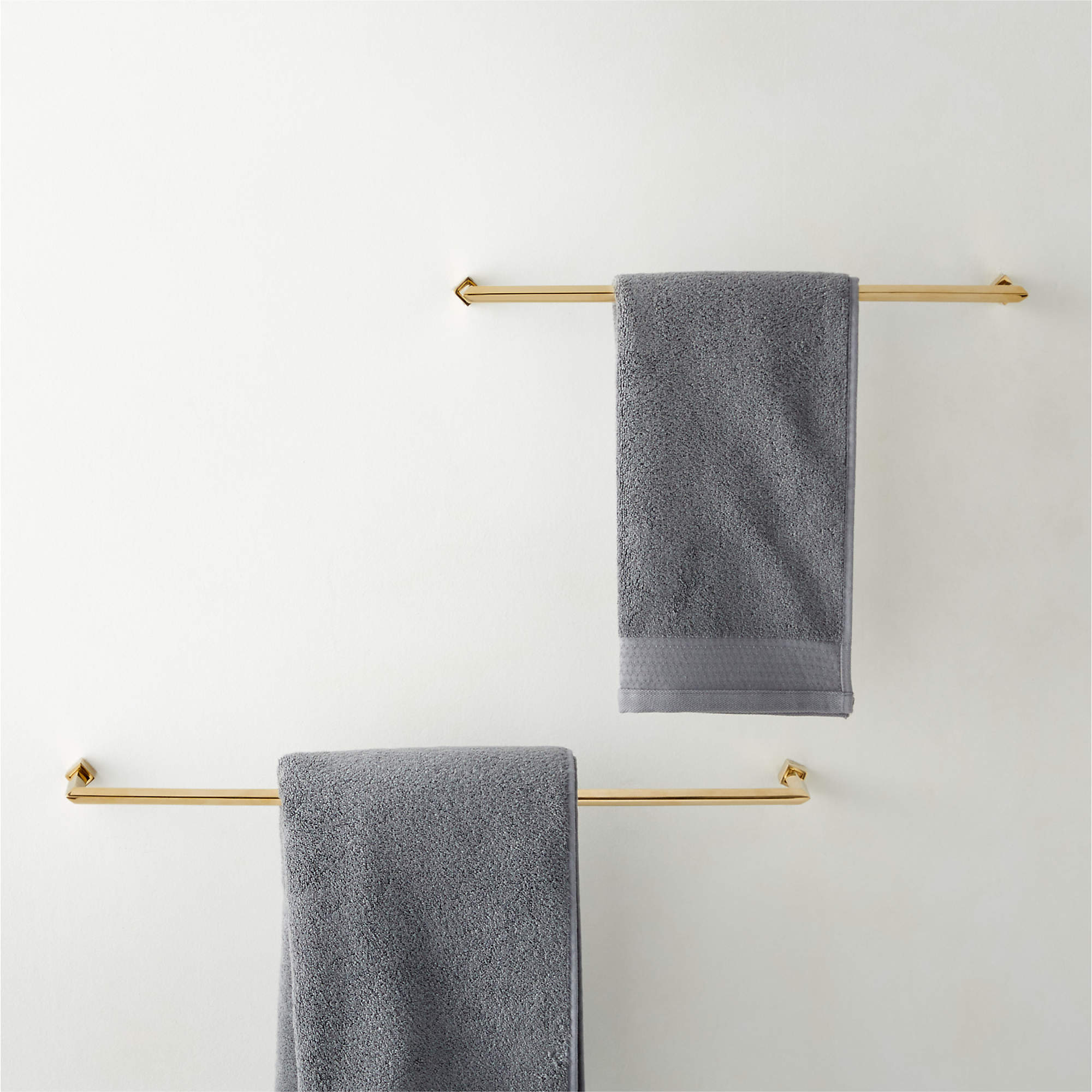Blaine Unlacquered Brass Towel Bars CB2 Canada