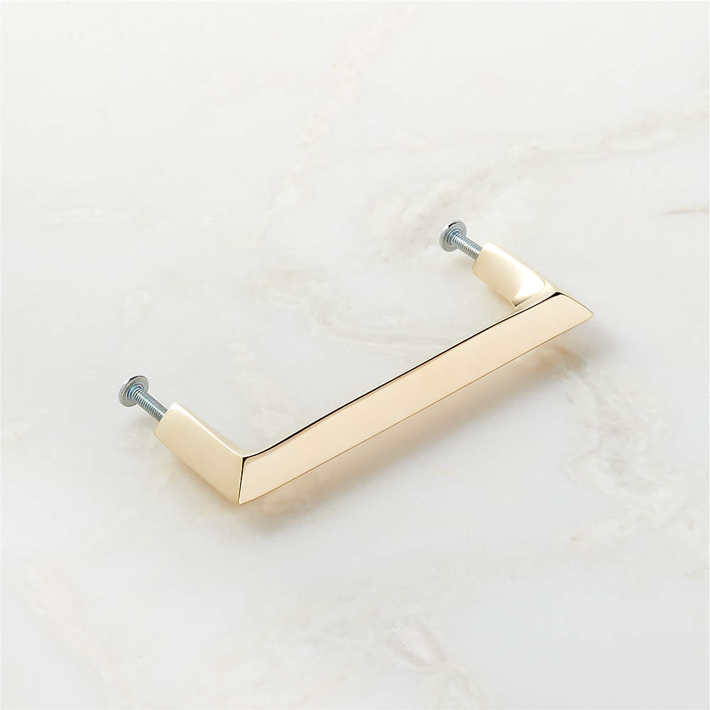 Blaine Polished Brass Modern Handle with Back Plate 4 + Reviews