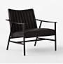 View Blair Channeled Black Leather Accent Chair - image 8 of 11