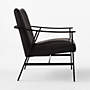View Blair Channeled Black Leather Accent Chair - image 9 of 11
