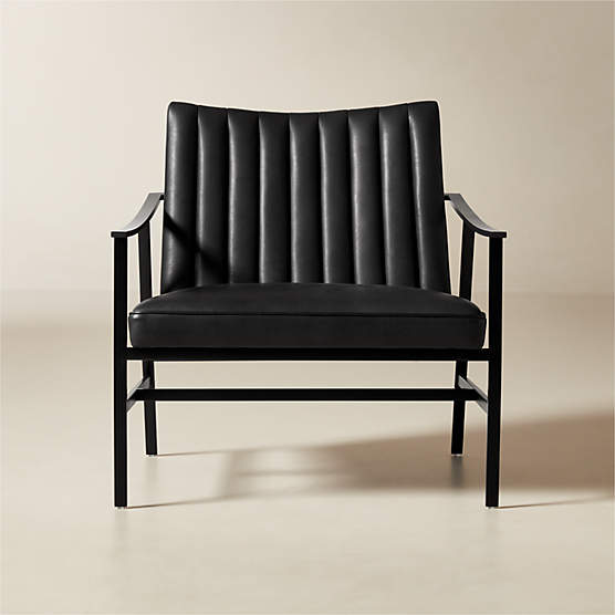 Blair Black Leather Accent Chair by Paul McCobb