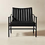 View Blair Channeled Black Leather Accent Chair - image 1 of 11