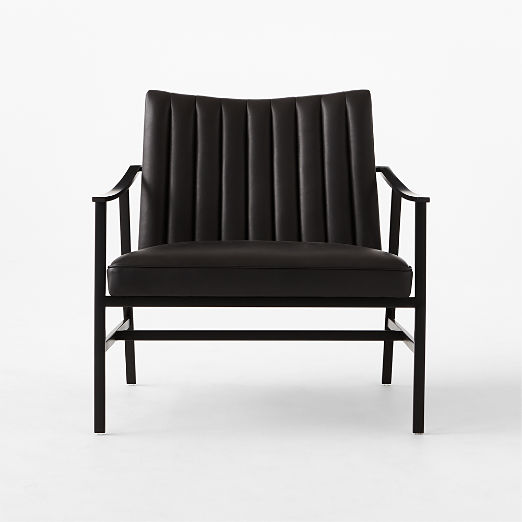 Blair Black Leather Accent Chair by Paul McCobb