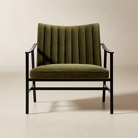 Blair Green Velvet Accent Chair by Paul McCobb