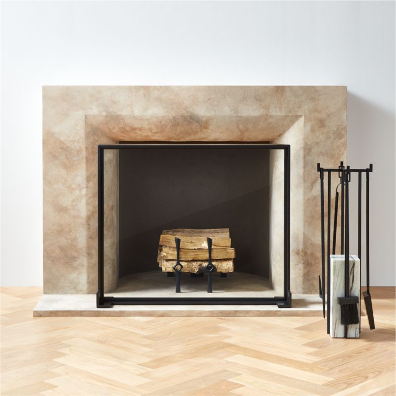 Idris 4-Piece Panda Marble Fireplace Tool Set - image 3 of 5