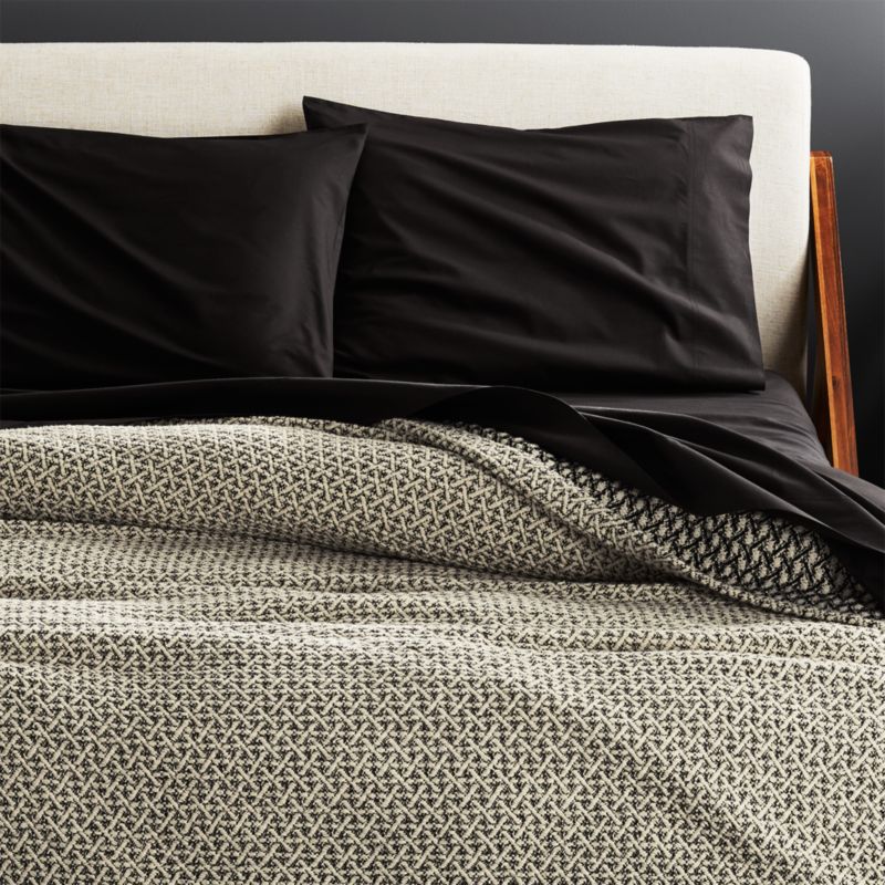 King Bedding Cb2 Black And White Chunky Blanket King