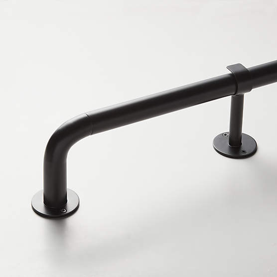 Matte Black Blackout Curtain Rod 48"-88"x1.25"