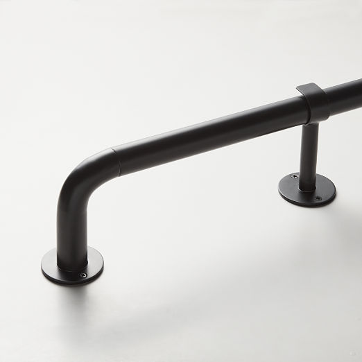 Matte Black Blackout Curtain Rod 48"-88"x1.25"