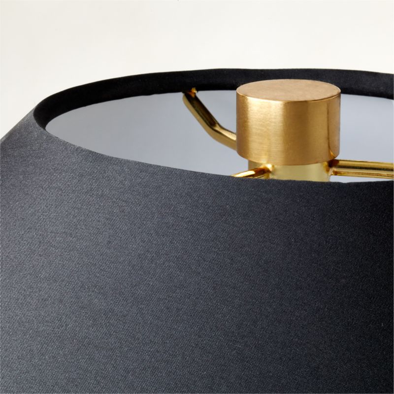 Block Black Lacquered Linen Table Lamp - image 4 of 7