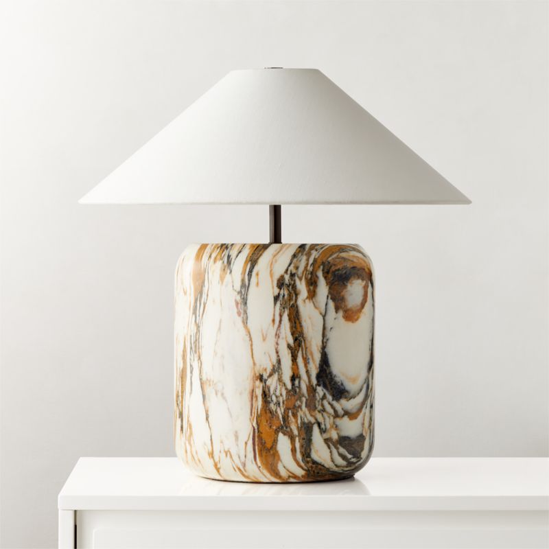 Block Golden Calacatta Marble Table Lamp - image 2 of 11