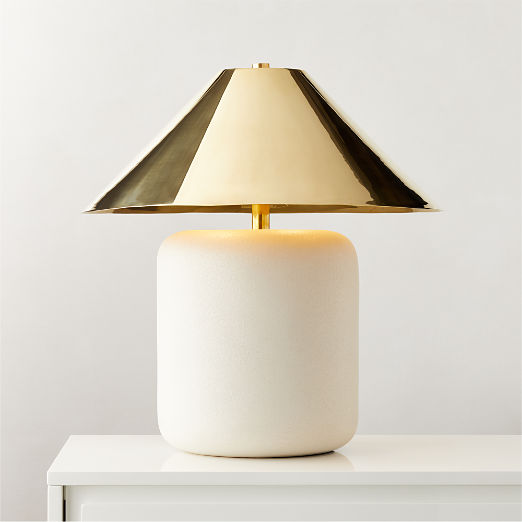 Block Ivory Ceramic Table Lamp