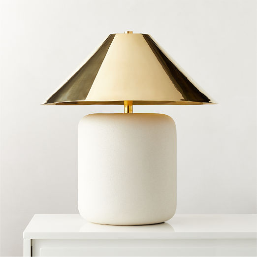 Block Ivory Ceramic Table Lamp