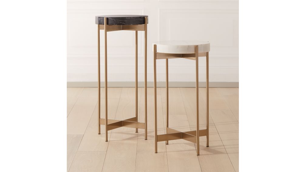 Block Marble Pedestal Tables CB2 Canada