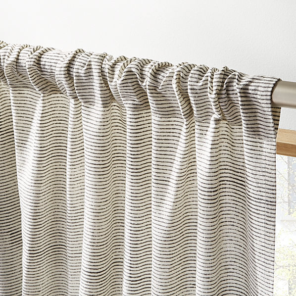 Block Printed Stripe Curtain Panel Cb2