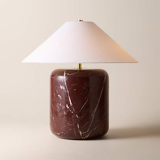 Block Rosso Levanto Marble Table Lamp