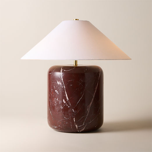 Block Rosso Levanto Marble Table Lamp