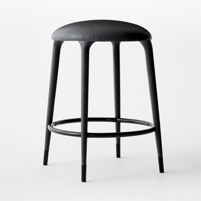 Blossom Steel Grey Leather Counter Stool - image 2 of 4