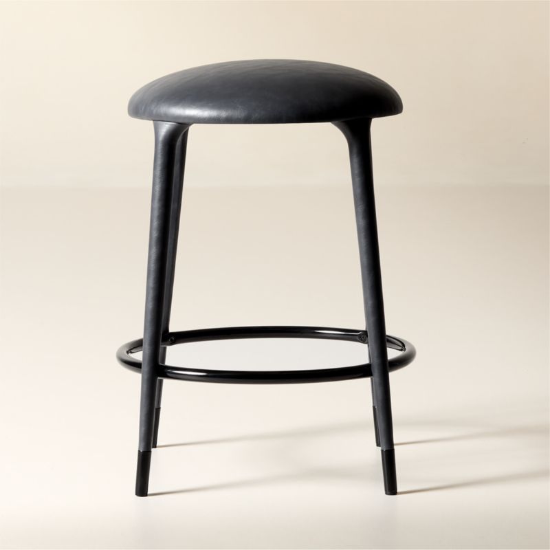 Blossom Steel Grey Leather Counter Stool - image 0 of 4