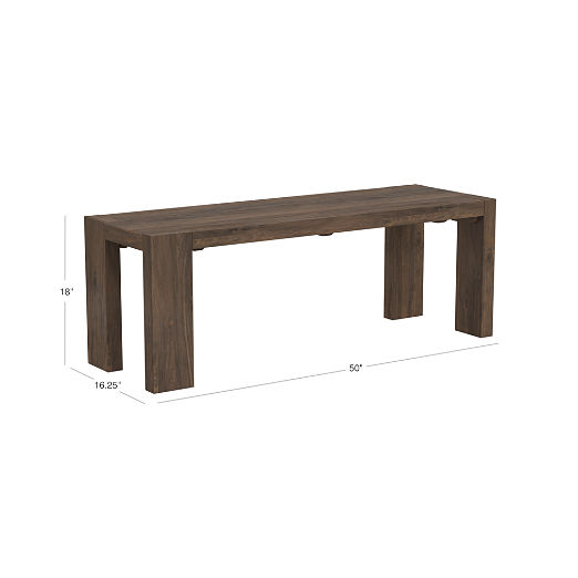 Blox 50" Brown Wood Bench