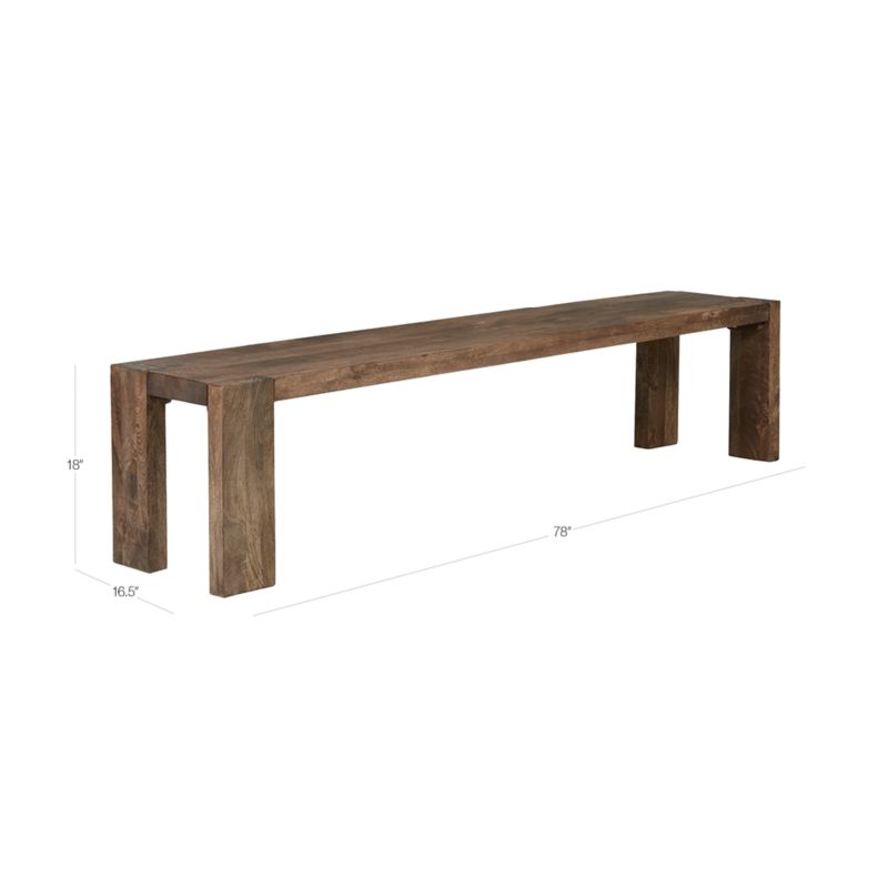 View Blox 78" Brown Wood Bench - image 3 of 8