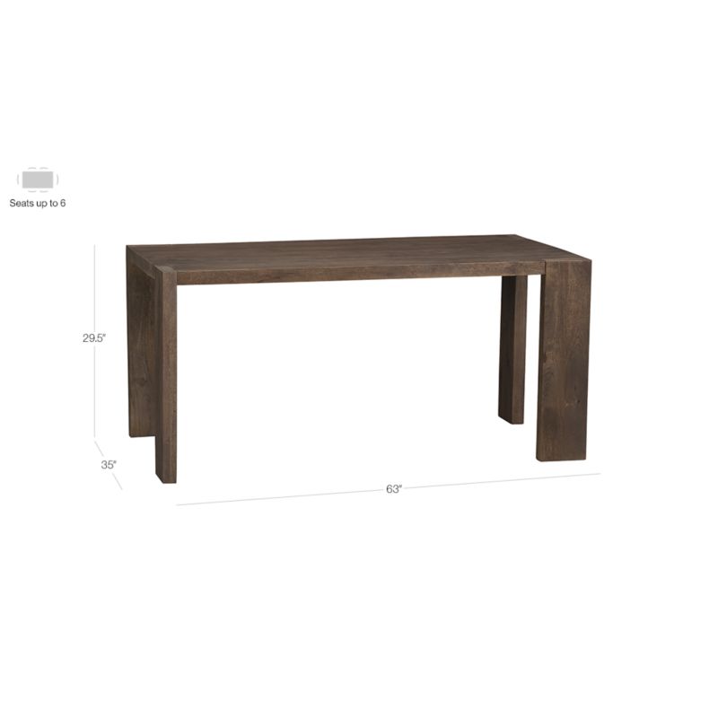 View Blox 63" Rectangular Brown Wood Dining Table - image 3 of 14