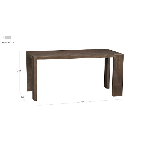 Blox 63" Rectangular Brown Wood Dining Table