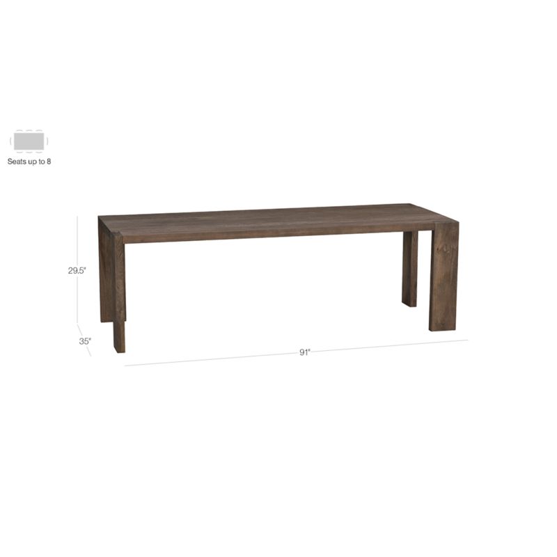 View Blox 91" Rectangular Brown Wood Dining Table - image 3 of 15