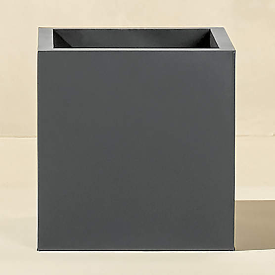 Blox Square Charcoal Galvanized Steel Indoor/Outdoor Planter Large