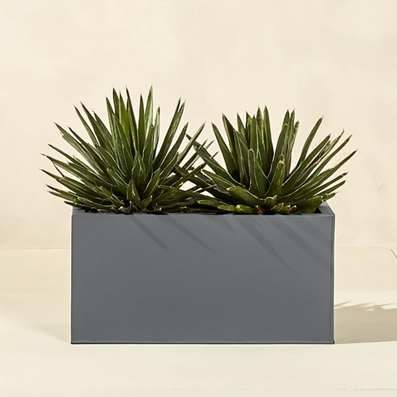 Blox Rectangular Charcoal Galvanized Steel Indoor/Outdoor Planter Small - image 2 of 7