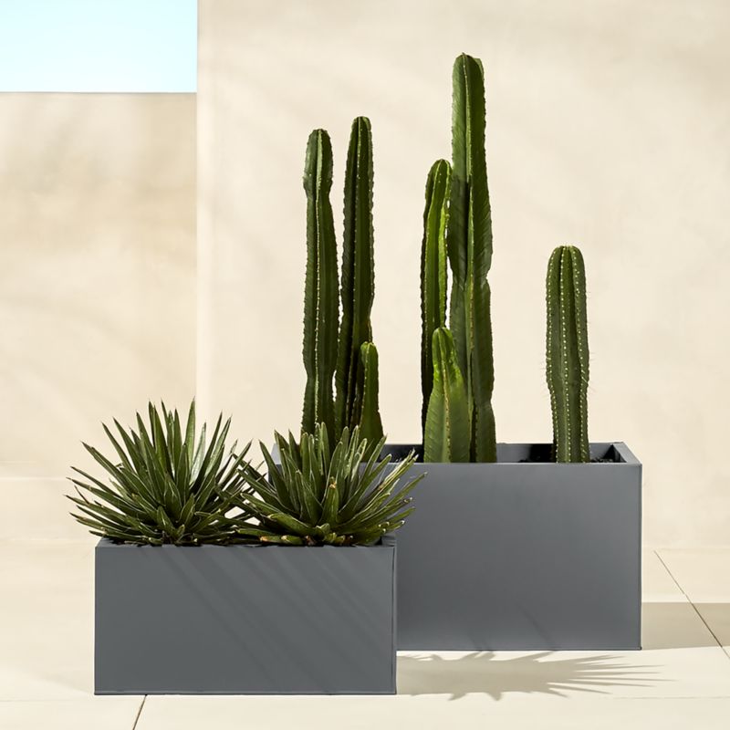 Blox Galvanized Rectangular Planter | CB2