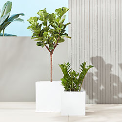 Modern Planters And Garden Pots Cb2 Blox Galvanized Hi Gloss White Planters