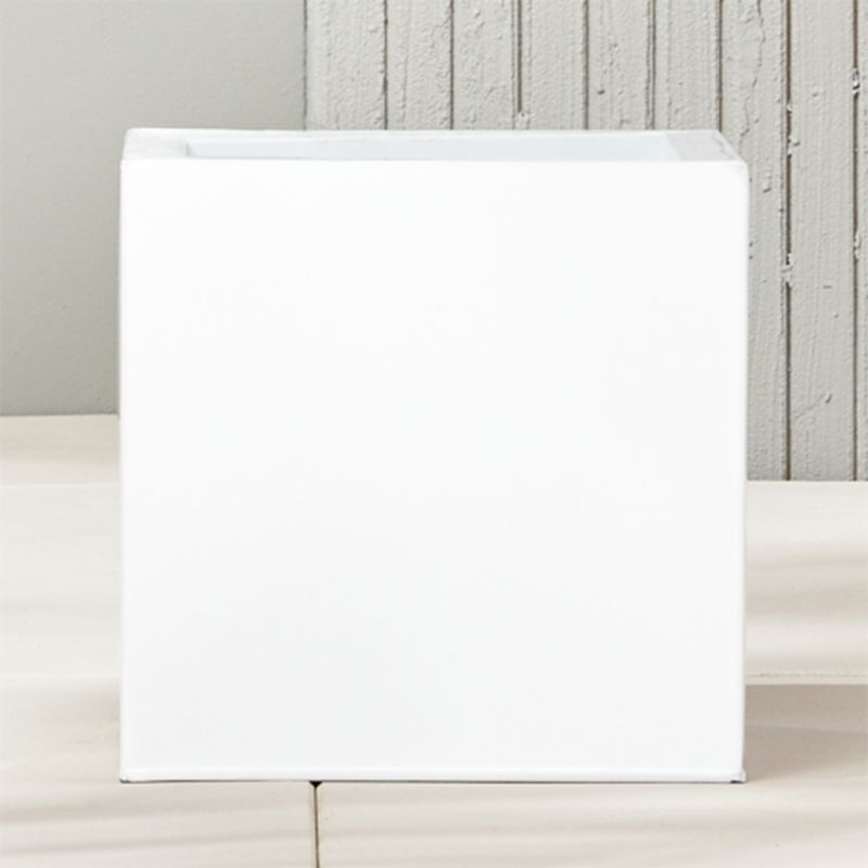 View Blox Square White Galvanized Steel Indoor/Outdoor Planter Small details