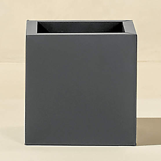 Blox Square Charcoal Galvanized Steel Indoor/Outdoor Planter Small