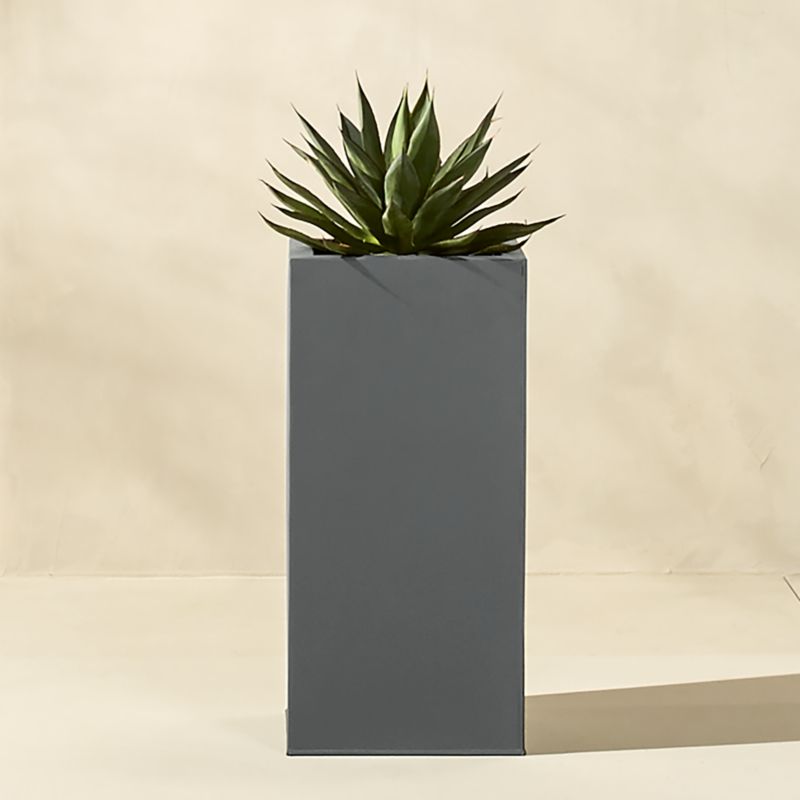 Blox Tall Charcoal Galvanized Steel Indoor/Outdoor Planter Small - image 2 of 8