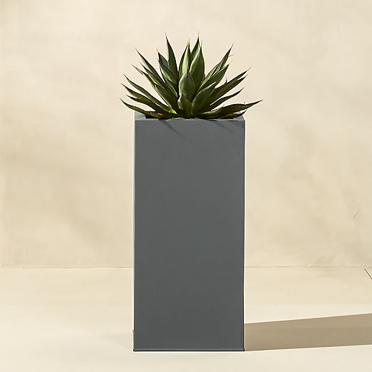 Blox Tall Charcoal Galvanized Steel Indoor/Outdoor Planter Small