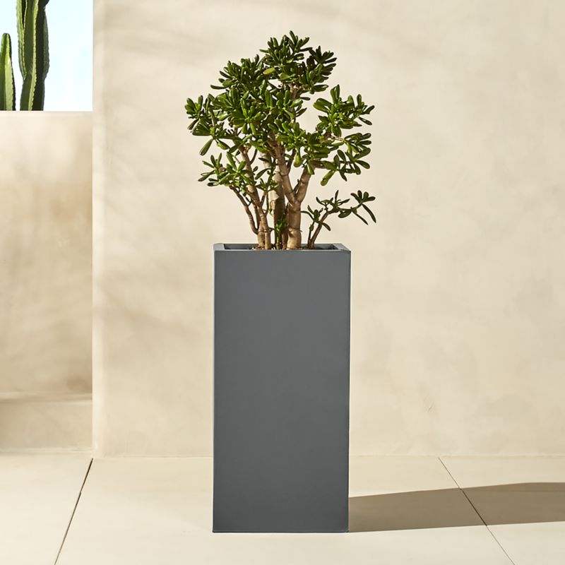 Blox Tall Charcoal Galvanized Steel Indoor/Outdoor Planter Large - image 2 of 8